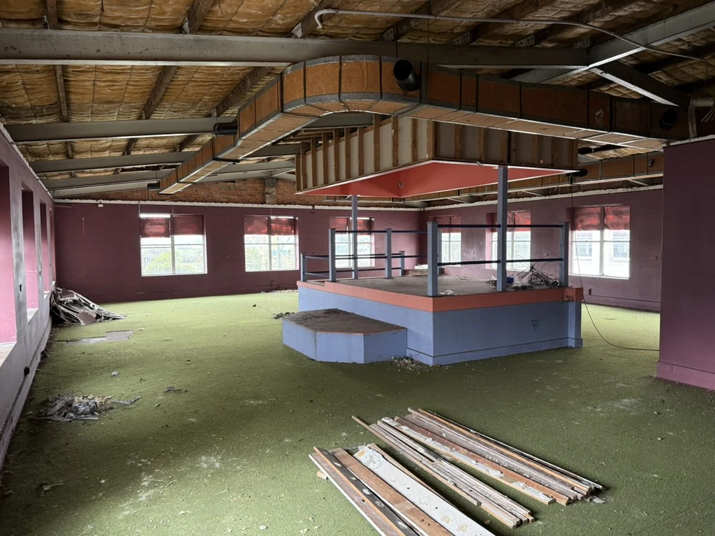 Supplied photograph of the nightclub room and raised platform