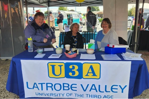 Latrobe Valley U3A volunteers at an information stall