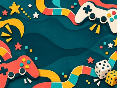 Gaming Club at Moe Library. Source-inspired illustrative artwork; not documentary library or event photography.