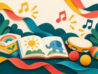 Wiggle & Jiggle — Traralgon Library. Source-inspired illustrative artwork; not documentary library or event photography.