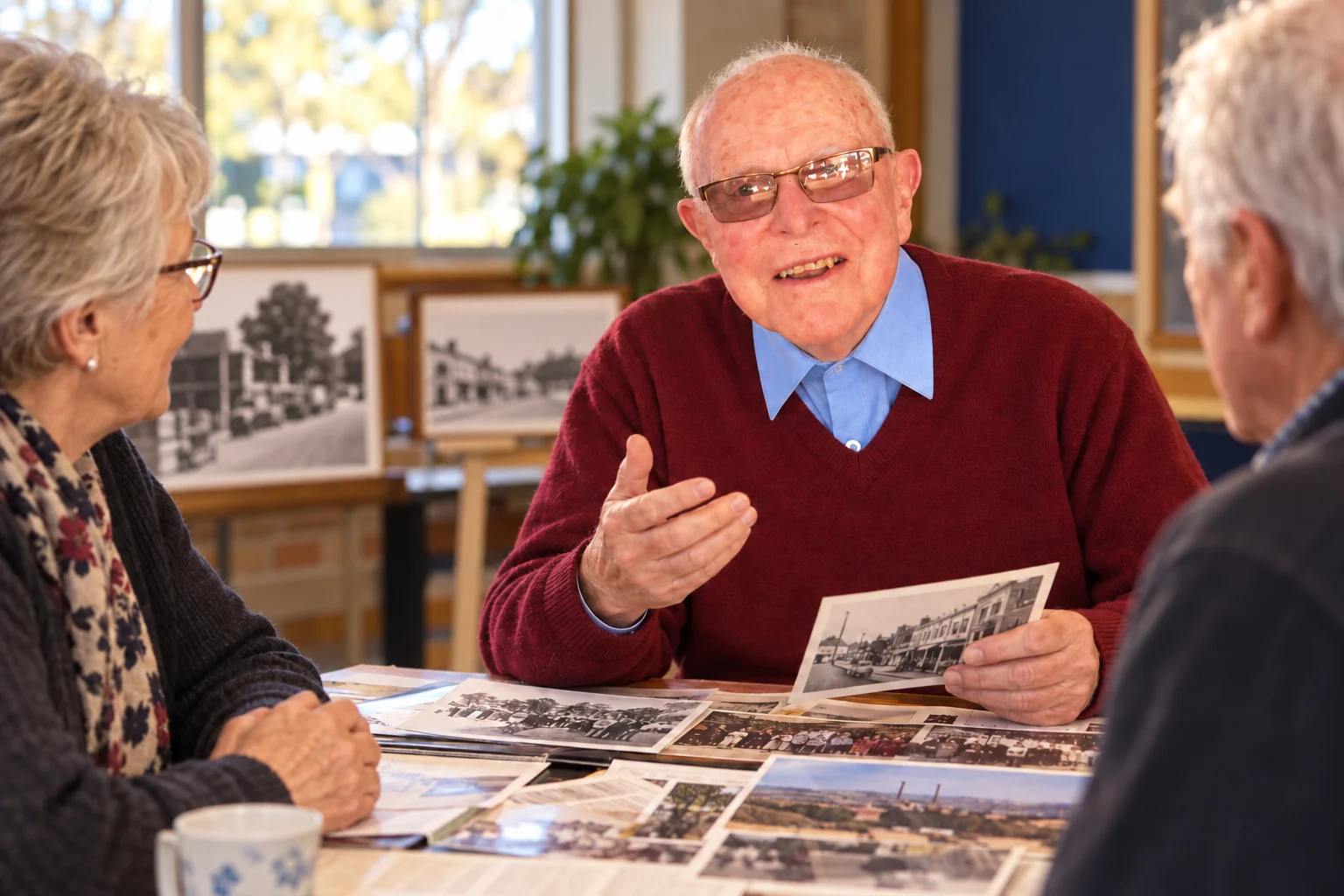 Keith Brownbill sharing local photographs with community members