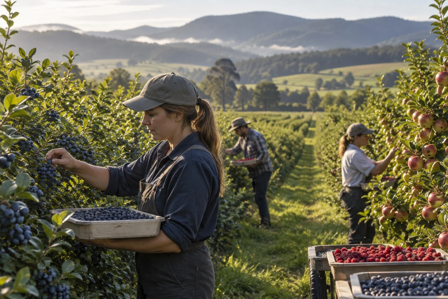 Illustrative berry and orchard harvest in the Latrobe Valley