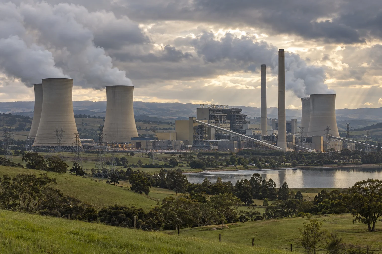 Illustrative Latrobe Valley brown-coal-fired power station and transmission infrastructure