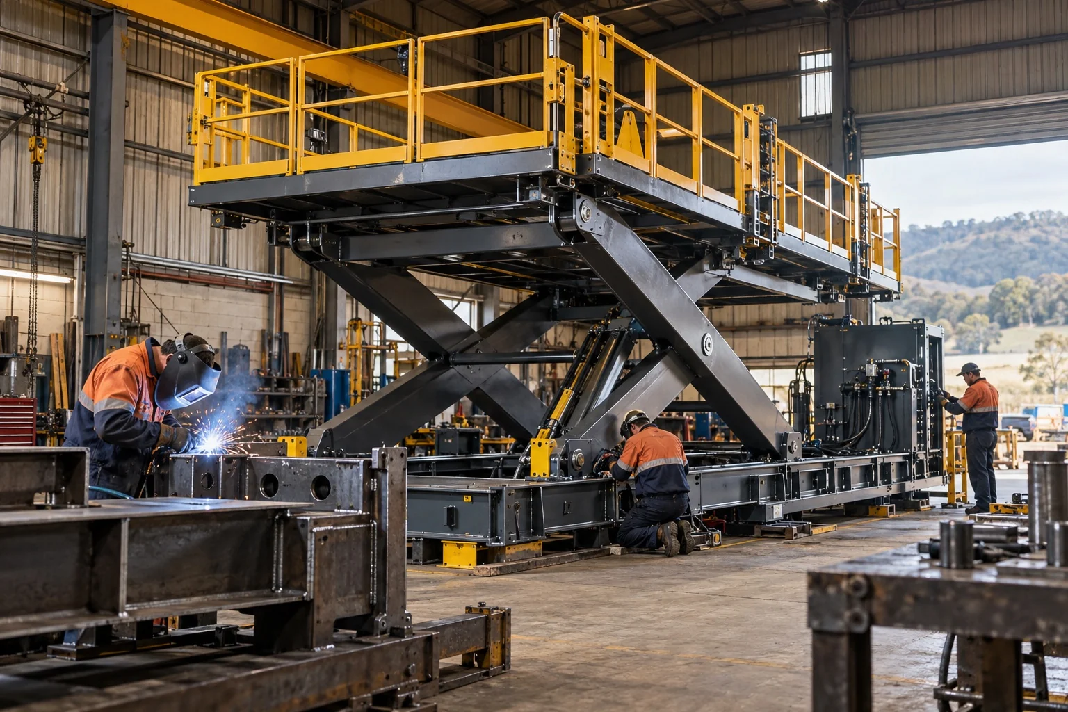 Illustrative custom equipment being assembled in a regional engineering workshop