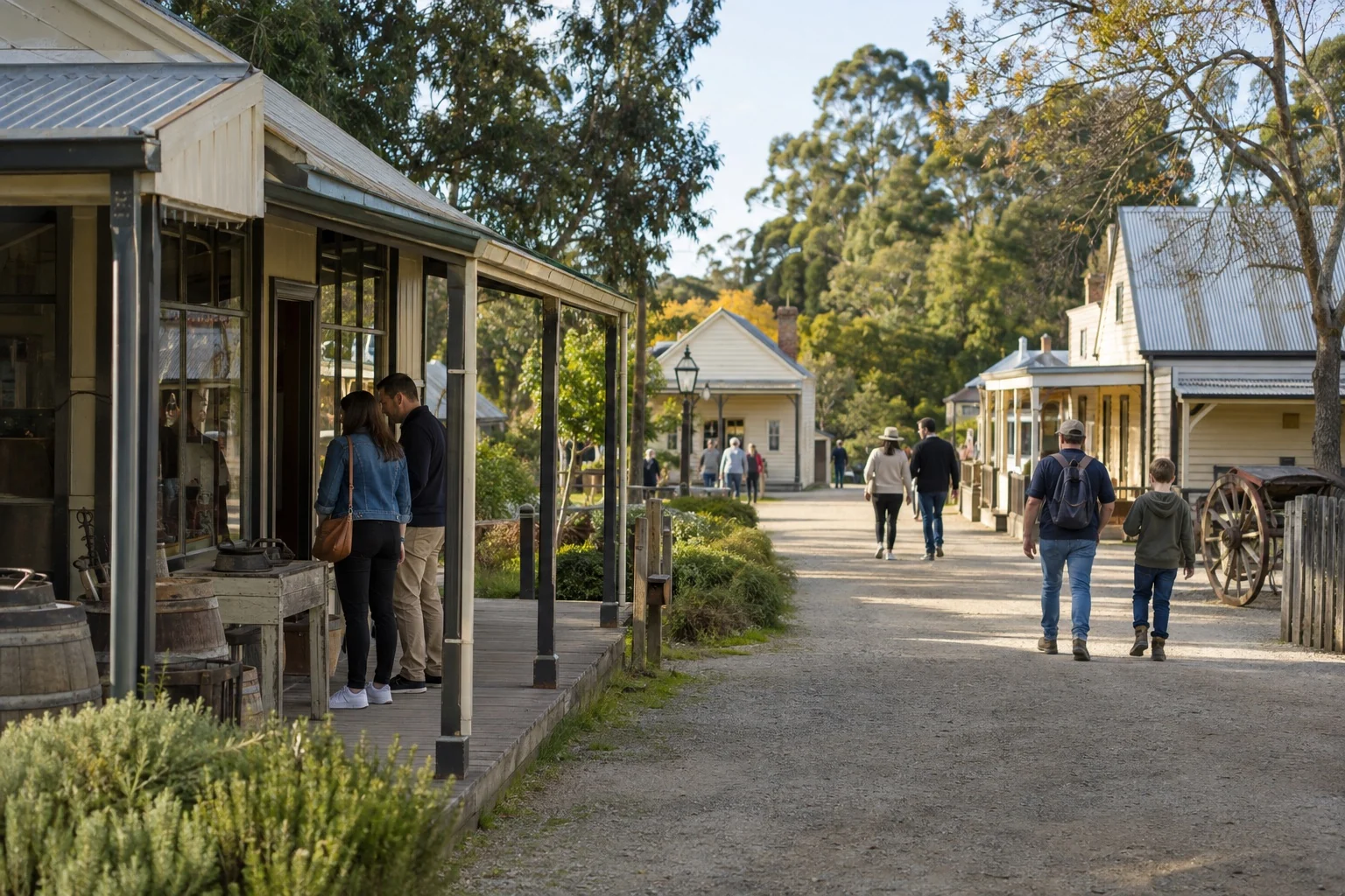 Illustrative visitors exploring a Latrobe heritage attraction