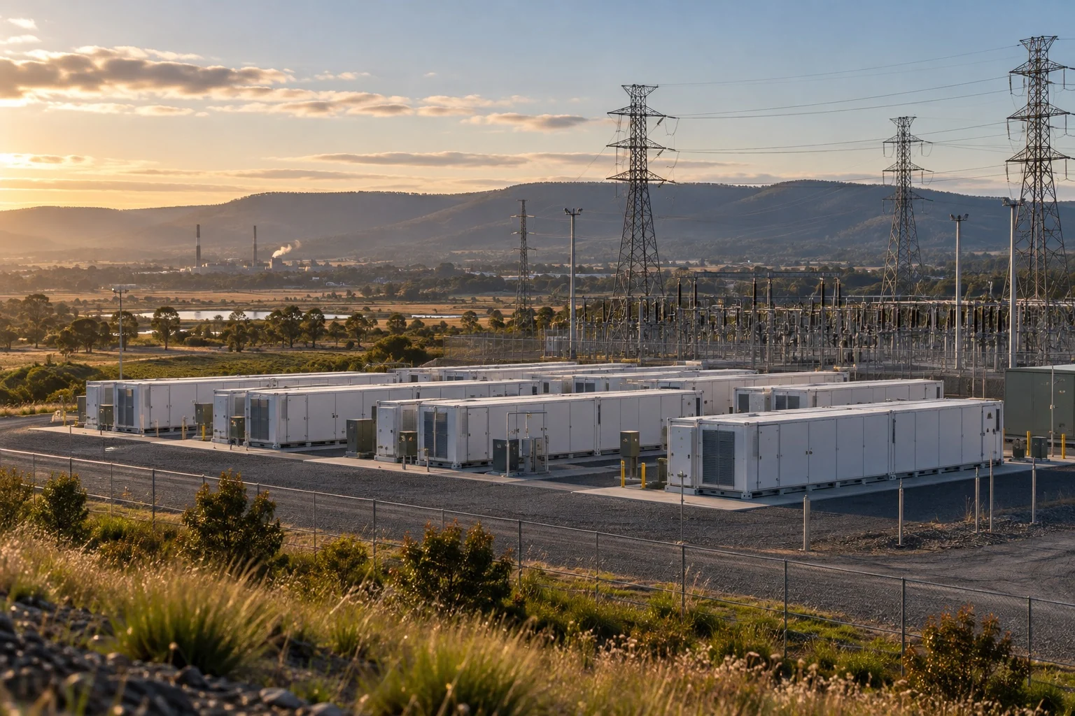 Illustrative proposed grid-scale battery storage on a Latrobe Valley industrial site