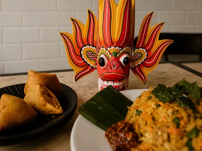 Graphic review tile for Ceylon Feast Saturday Lunch Buffet at The Leaf Restaurant & Bar.