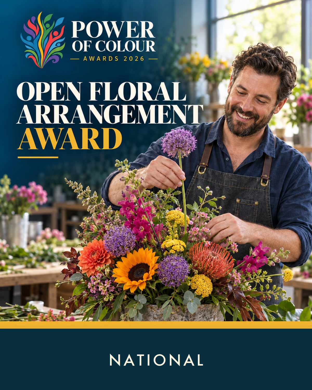 Open Floral Arrangement Award. Entry eligibility: National.