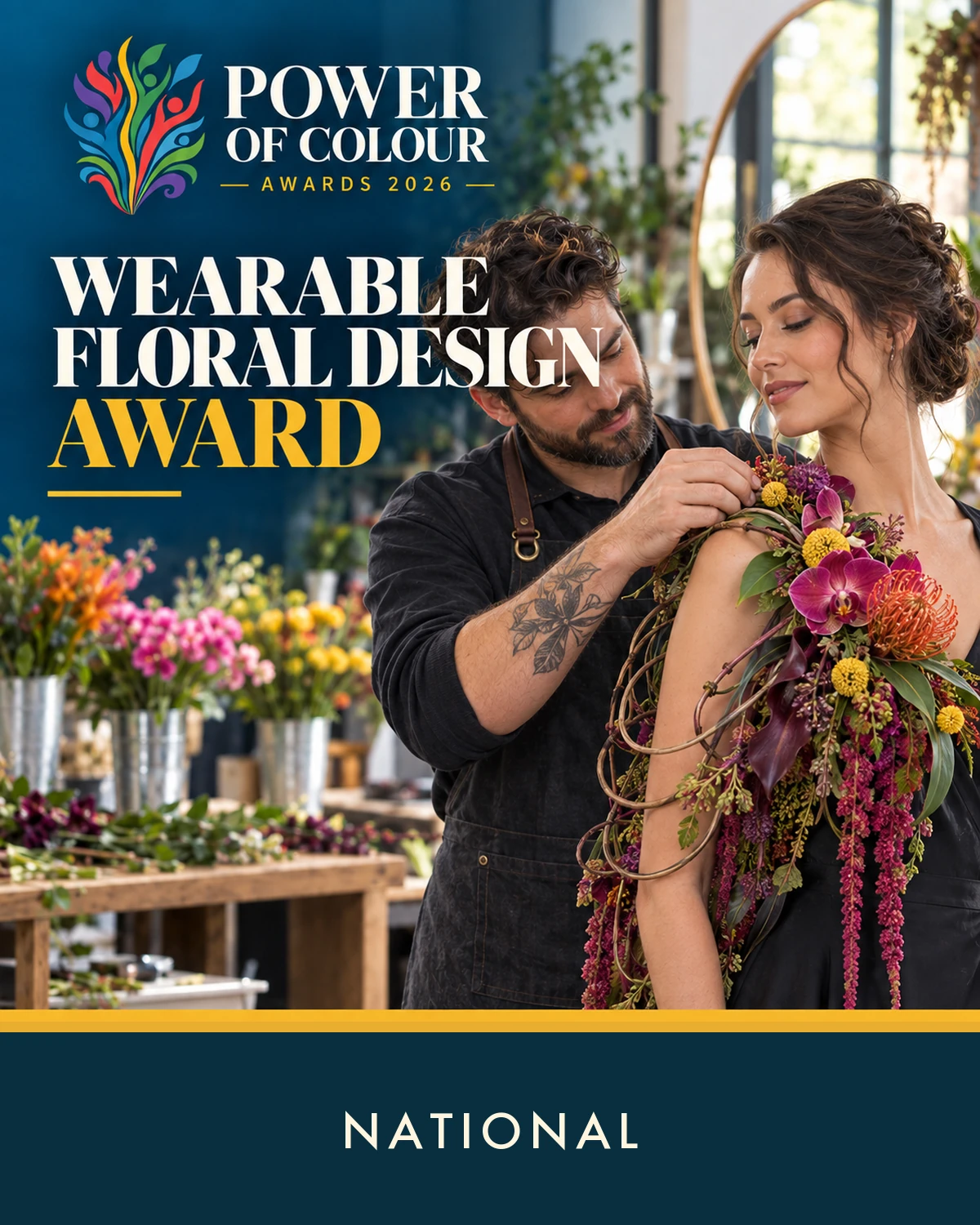 Wearable Floral Design Award. Entry eligibility: National.