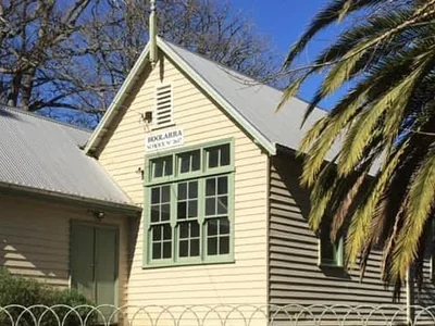 Boolarra Old School Historical Museum in its former schoolhouse setting.