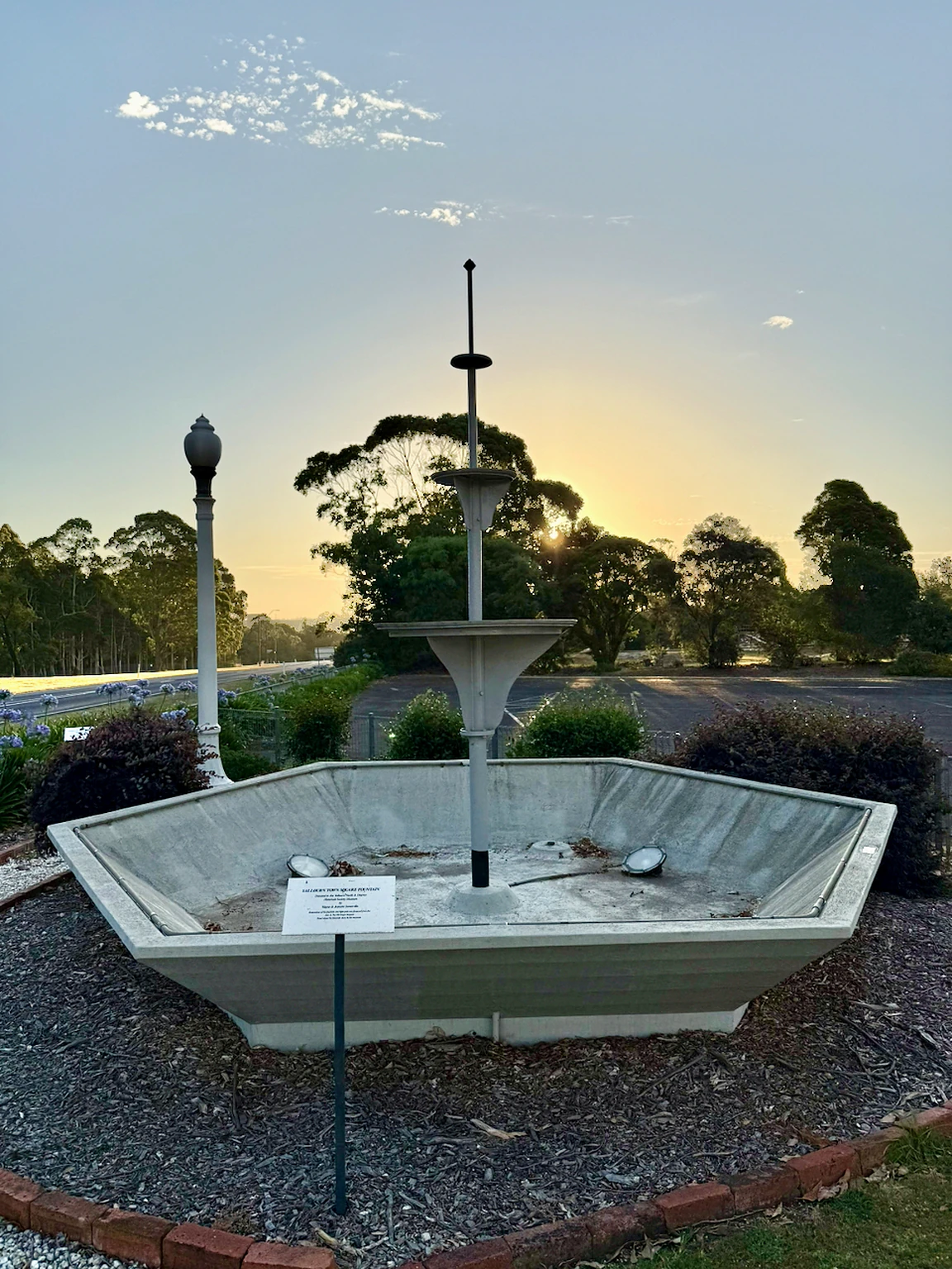 Decorative fountain from Yallourn displayed among museum artefacts.