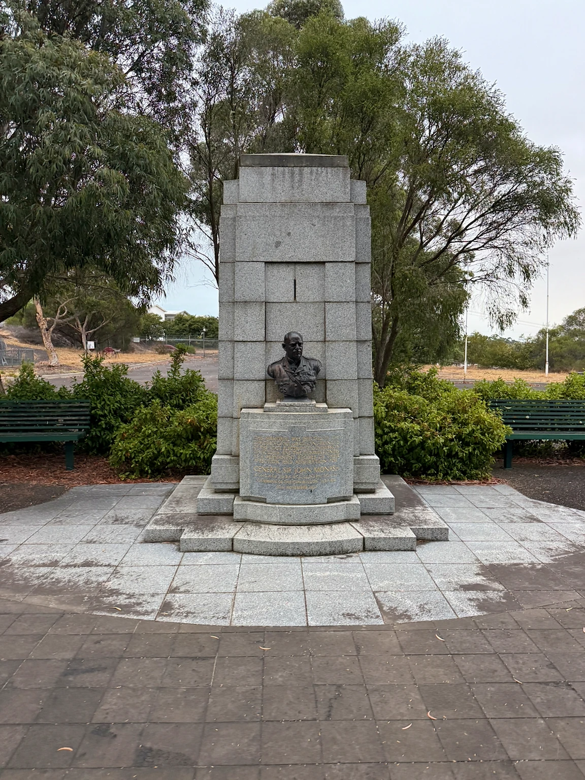 Memorial to General Sir John Monash beside the PowerWorks building.