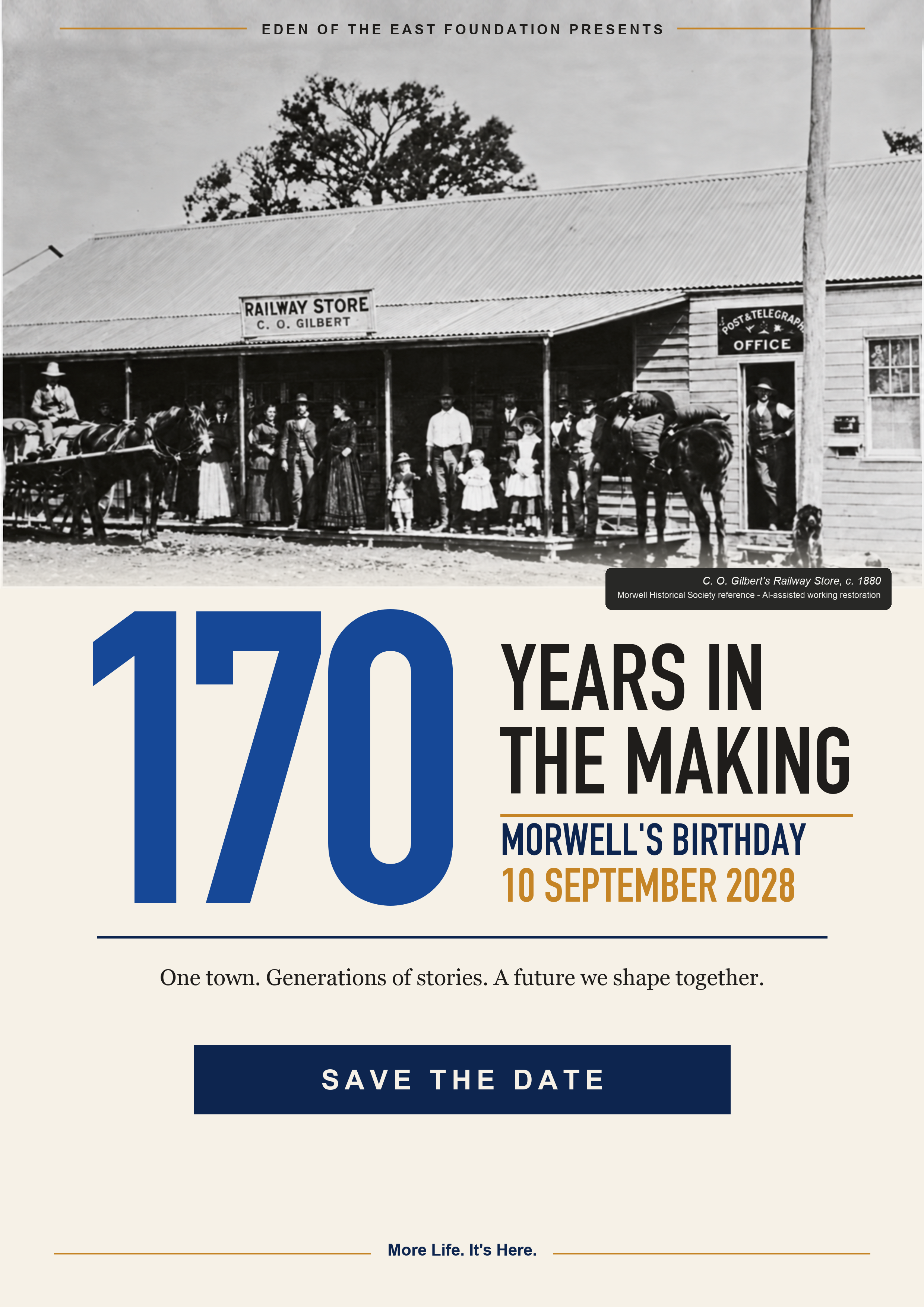 Front of the approved Morwell 170 Years in the Making brochure